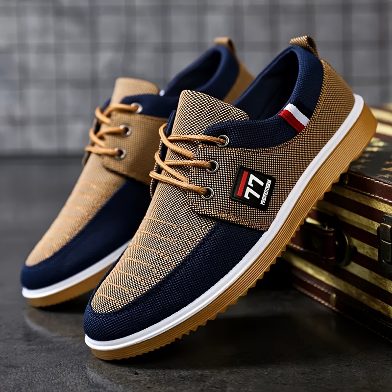 Zapatos de Hombre Modernos y a - Knit Fabric Lace Up Sneakers reseña y precio