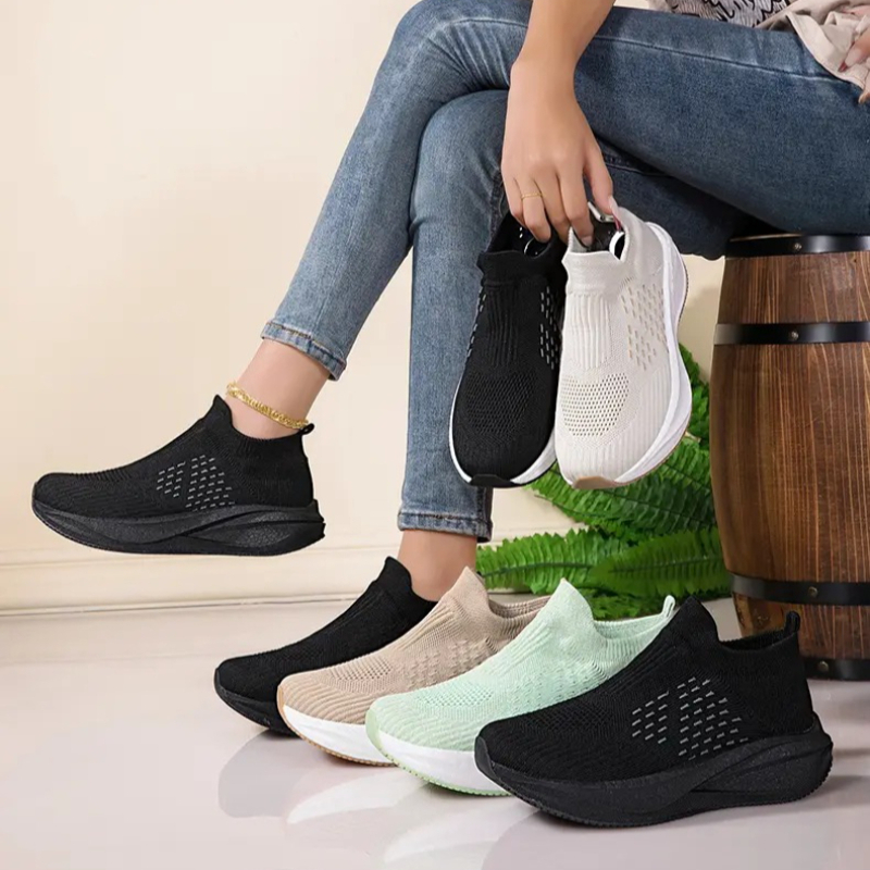 Zapatillas Deportivas Unisex S - Knit Fabric Lace Up Sneakers reseña y precio